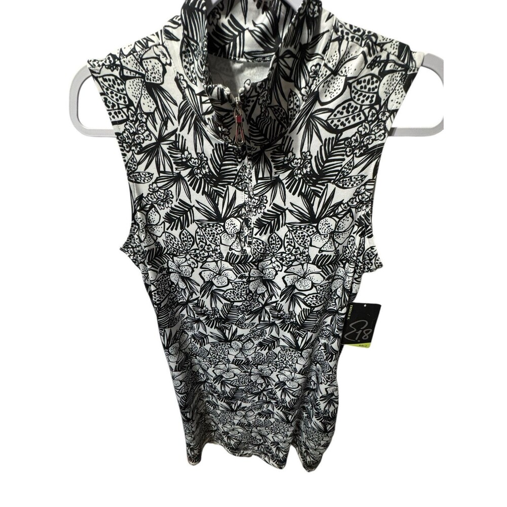 Emerald 18 Golf Dress Size M NWT Black And White Floral - Picture 3 of 13